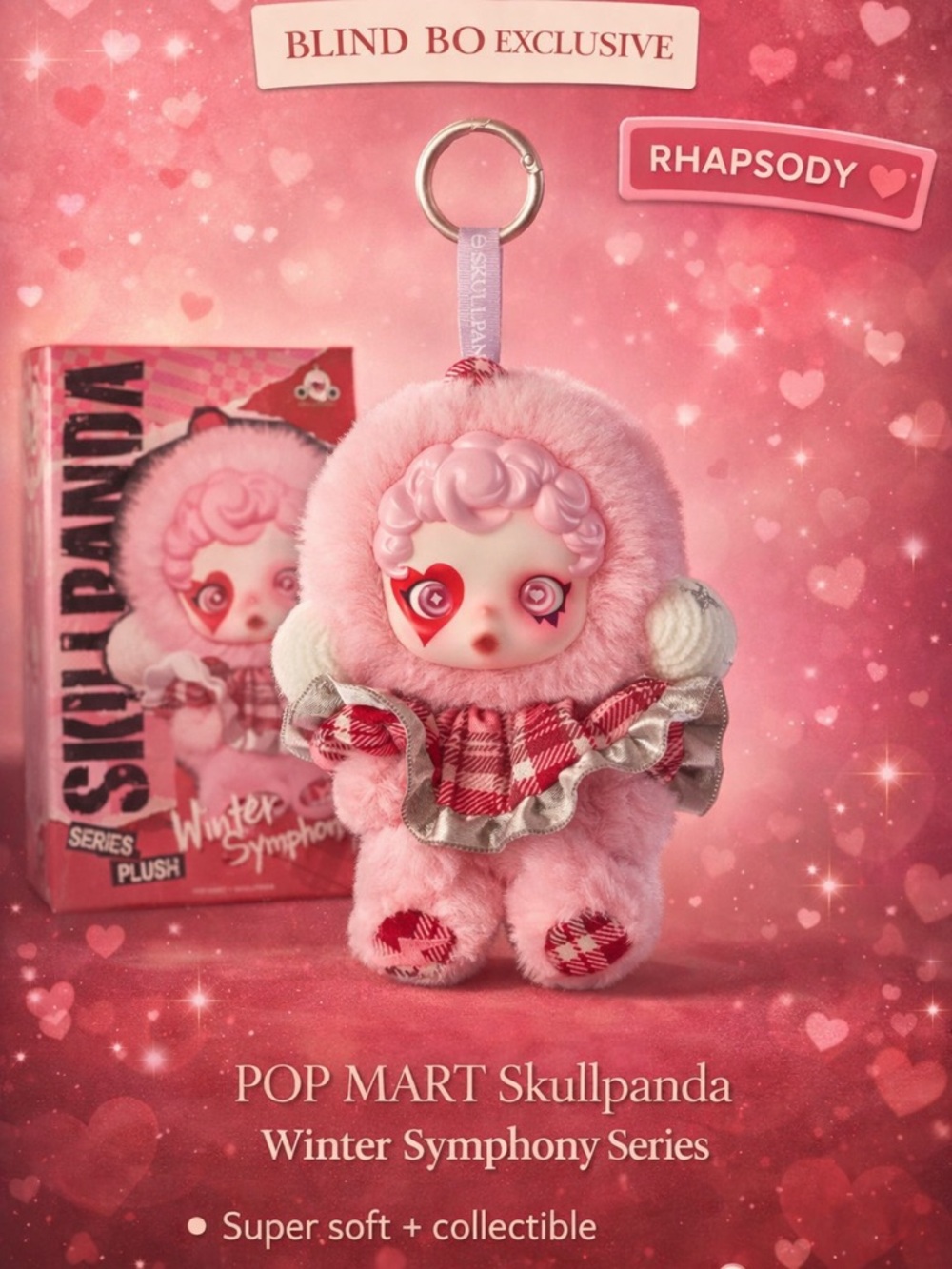 POP MART Skullpanda Rhapsody Plush Keychain Winter Symphony Series 🎀💗